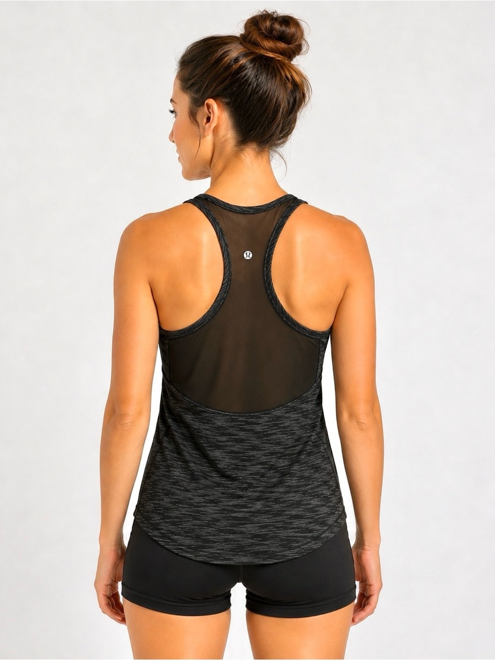 Lululemon Heathered Black Long Distance Tank Size 4 - Picture 2 of 4